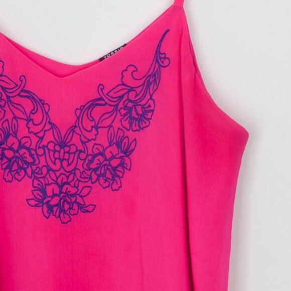 Torrid Womens Sophie Embroidered Double Layer Floral Tank Top Size 1X Pink Flowy - Picture 2 of 8